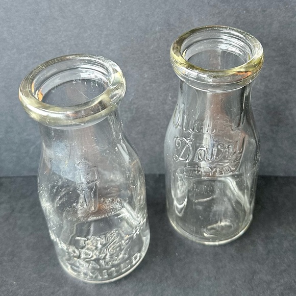 Vintage Half Pint Milk Bottles Lot of 2 - Picture 1 of 7